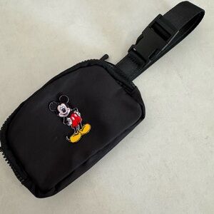 Disney Black Belt Bag with Mickey Mouse Design